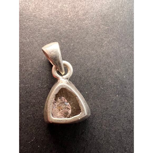 Vintage dead stock Morganite trillium gemstone sterling silver pendant 2.39 gram - Picture 5 of 11
